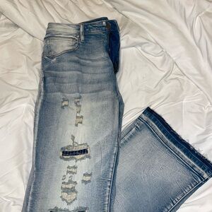 Fashion Nova Light Blue Distressed Skinny Jeans